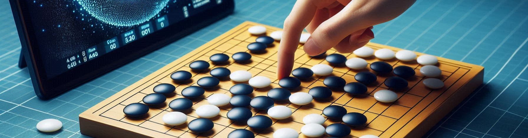 go board with player's hand visible